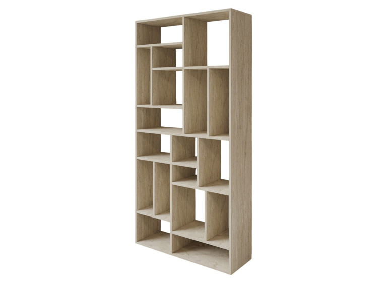 Bücherregal aus Holz "Nicola" - 90 x 30 x 180 cm - Travertin