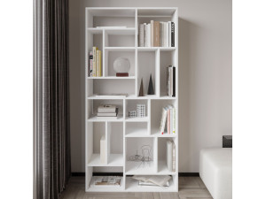 Bücherregal aus Holz "Nicola" - 90 x 30 x 180 cm - Weiß 2