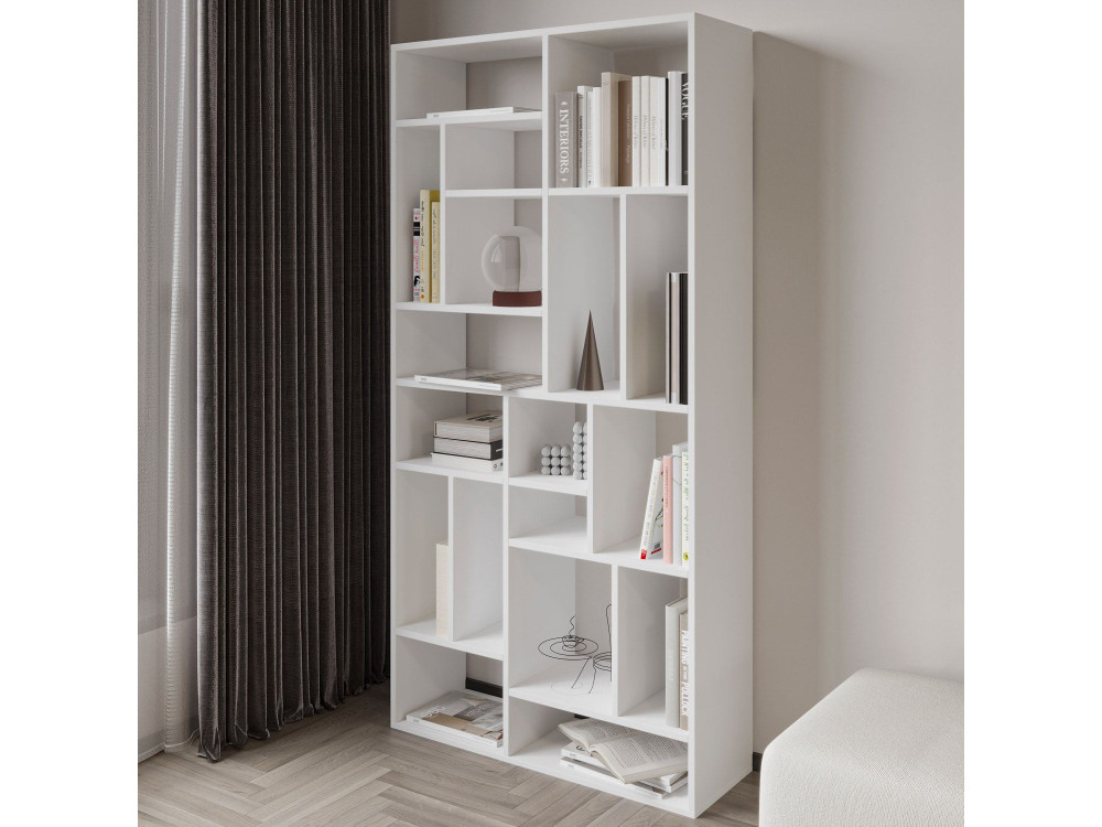 Bücherregal aus Holz "Nicola" - 90 x 30 x 180 cm - Weiß
