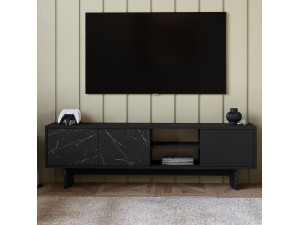 TV-Möbel aus Holz "Ravello" - 150 x 30 x 45 cm - Schwarz 2
