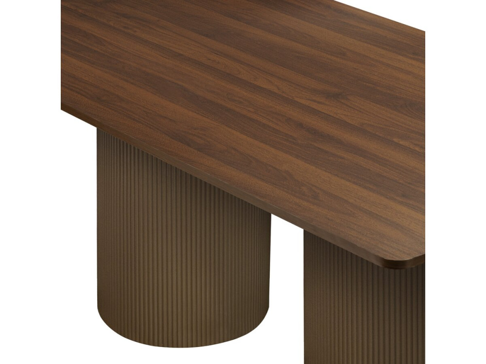 Ovaler Holz-Esstisch "Zenith" - 180 cm - 8 Plätze - Braun