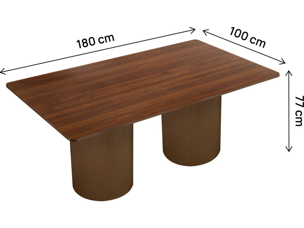 Ovaler Holz-Esstisch "Zenith" - 180 cm - 8 Plätze - Braun
