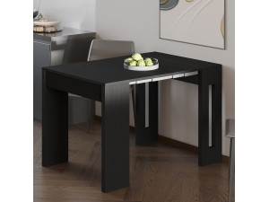 Ausziehbarer Esstisch aus Holz "Nivo" - 80 x 44 x 76 cm - Schwarz 2