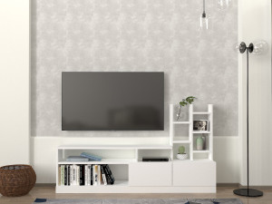 TV-Möbel aus Holz "Dolunay" - 164 x 25 x 91 cm - Weiß 2