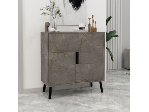 Multifunktionsschrank aus Holz "Darien" - 76.5 x 35 x 79.5 cm - Marmor 2