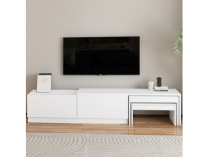 TV-Möbel aus Holz "Nest" - 180 x 30 x 36 cm - Weiß 2