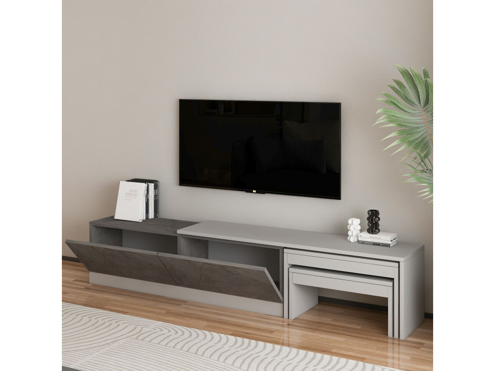 TV-Möbel aus Holz "Nest" - 180 x 30 x 36 cm - Grau