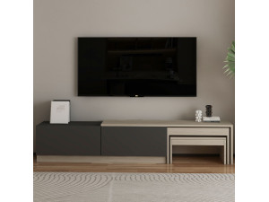 TV-Möbel aus Holz "Nest" - 180 x 30 x 36 cm - Anthrazitgrau 2