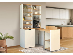 Holz-Kaffee-Display "Flexa" - 100 x 45 x 190 cm - Creme 2