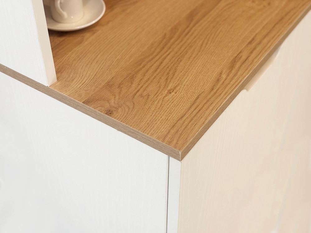 Holz-Kaffee-Display "Flexa" - 100 x 45 x 190 cm - Creme