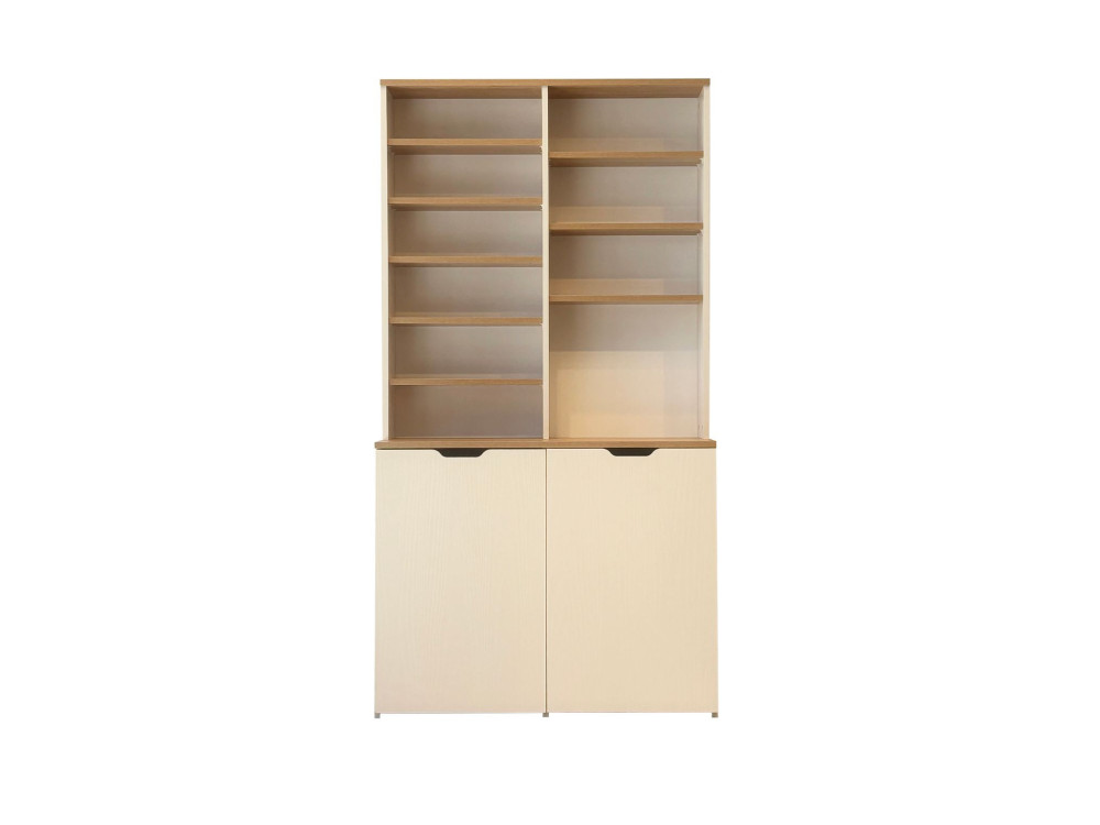 Holz-Kaffee-Display "Flexa" - 100 x 45 x 190 cm - Creme