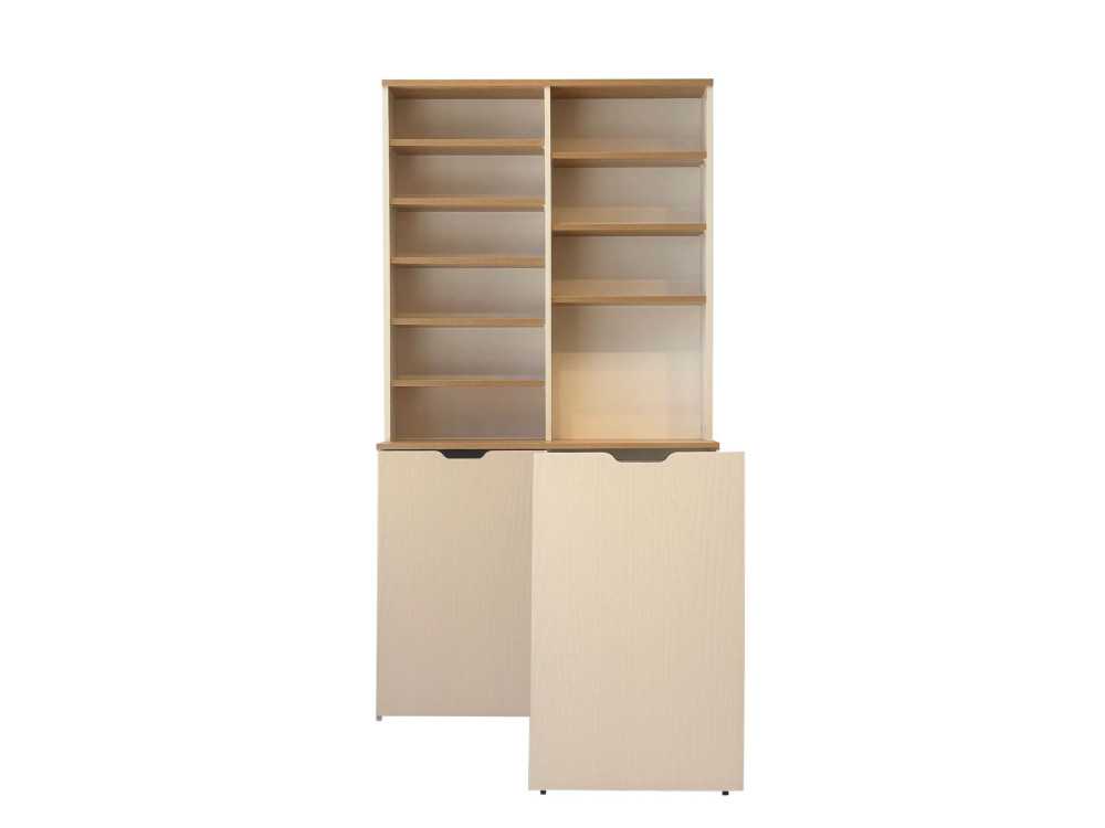 Holz-Kaffee-Display "Flexa" - 100 x 45 x 190 cm - Creme