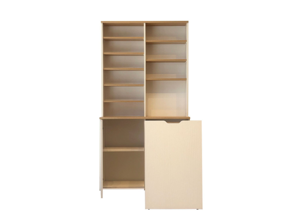 Holz-Kaffee-Display "Flexa" - 100 x 45 x 190 cm - Creme