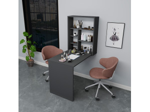 Schminktisch aus Holz "Sedir" - 90 x 59 x 74 cm - Anthrazitgrau 2