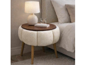 Beistelltisch aus Holz "Papatya" - 45 x 45 x 44 cm - Creme 2