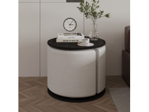 Beistelltisch mit Hocker aus Holz "Vexana" - 43 x 43 x 47 cm - Schwarz 2