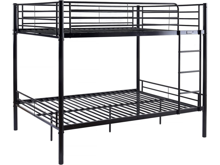 Doppel-Etagenbett "Adam" - Lattenrost inklusive - 140 x 190 cm - Schwarz
