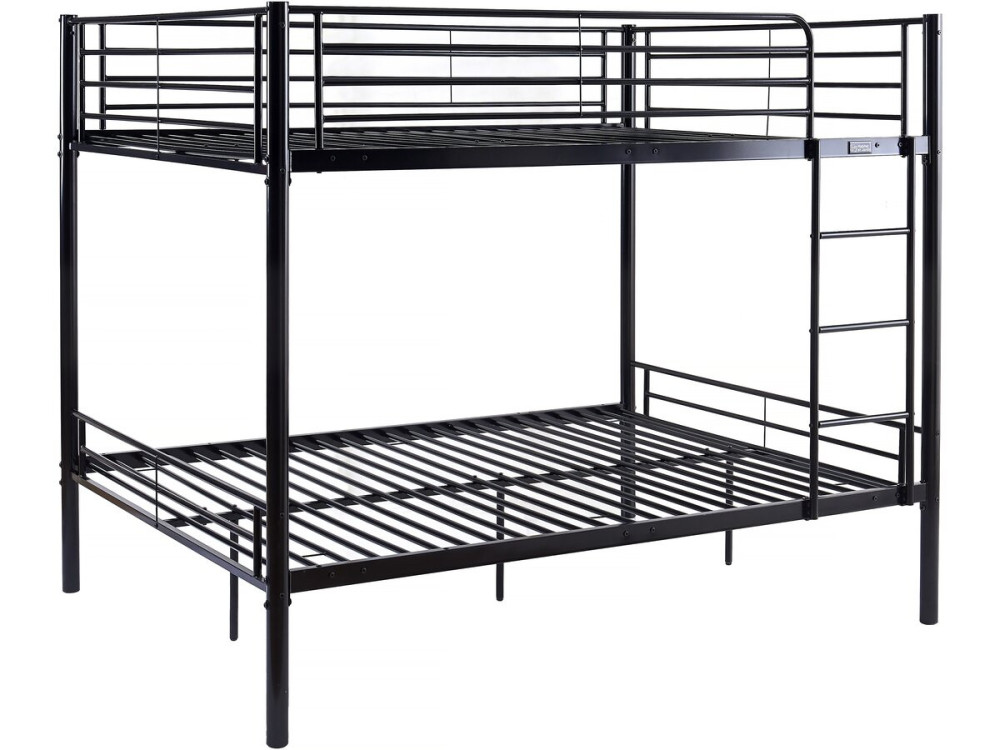 Doppel-Etagenbett "Adam" - Lattenrost inklusive - 140 x 190 cm - Schwarz