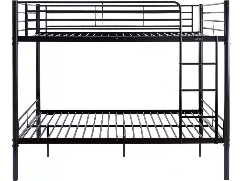 Doppel-Etagenbett "Adam" - Lattenrost inklusive - 140 x 190 cm - Schwarz