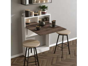 Klappbarer Esstisch aus Holz "Bracked" - 70 x 15 x 96 cm - Beige 2