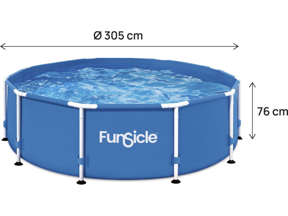 runder röhrenförmiger Pool "Auria" - 305 x 76 cm - Blau