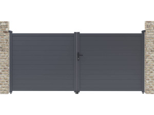 Gartentor aus Aluminium "Marc" - 349,5 x 155,9 cm - Grau