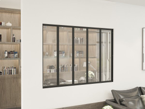 Aluminium-Werkstattdach „Panorama“ – 150 x 105 cm – Schwarz 2