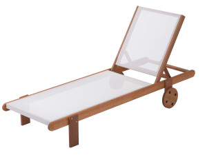 Sonnenliege aus Tropenholz "Saigon" - Maple - Ecru