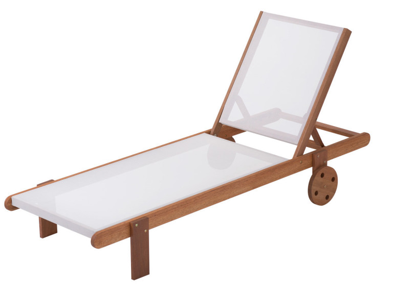 Sonnenliege aus Tropenholz "Saigon" - Maple - Ecru