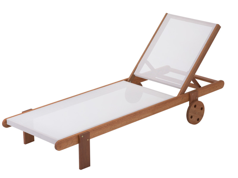Sonnenliege aus Tropenholz "Saigon" - Maple - Ecru