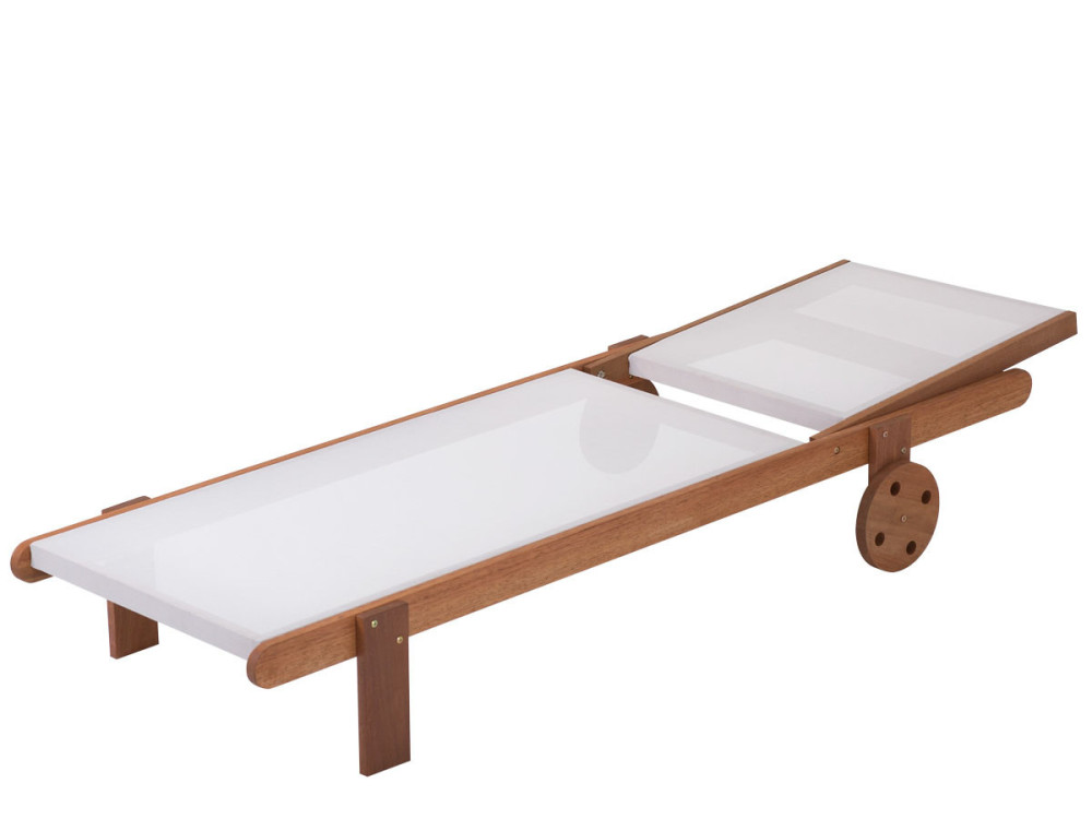 Sonnenliege aus Tropenholz 2er-Set "Saigon" - Maple - Ecru