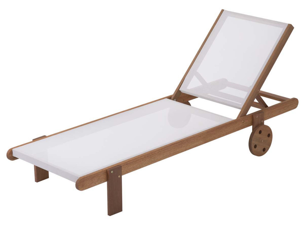 Sonnenliege aus Tropenholz "Saigon" - Maple - Ecru - 4er-Set