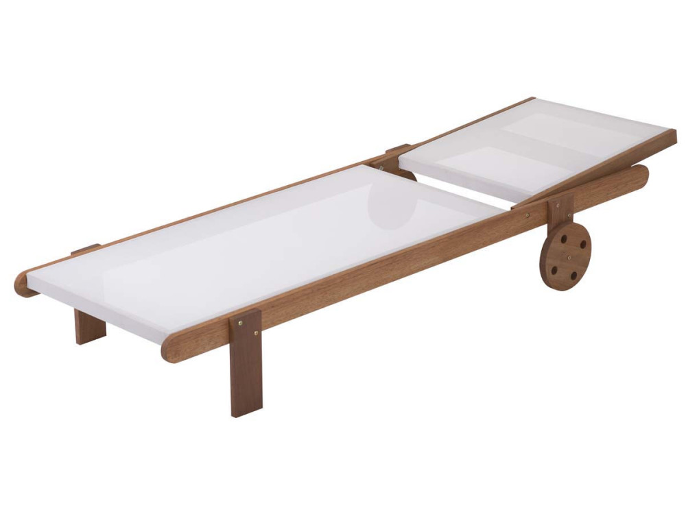 Sonnenliege aus Tropenholz "Saigon" - Maple - Ecru - 4er-Set