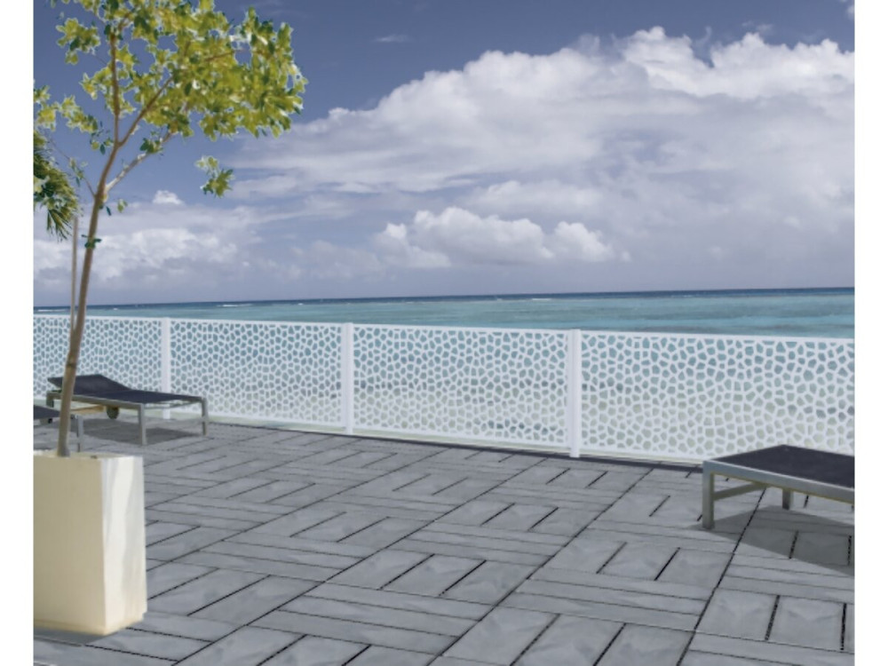 Deko-Panel - "Mosaic" - 5er-Set - 1.00 x 2.00 m - Weiß