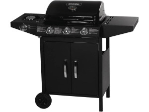 Gasgrill "Festa 4" - 4 Brenner davon 1 Seitenbrenner - 10,5 kW - Schwarz