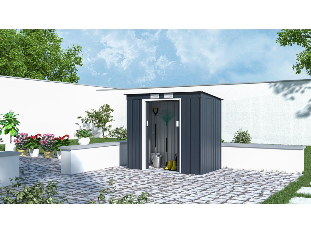 Metallgerätehaus mit Pultdach "Austin" 2,43 M² - Grau