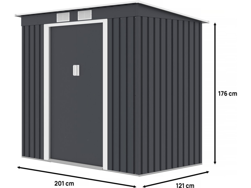 Metallgerätehaus mit Pultdach "Austin" 2,43 M² - Grau