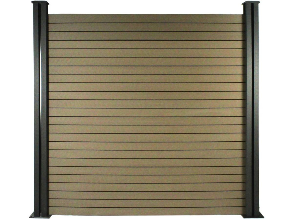 Zaunelement aus 6 Verbundplatten  - L 160 cm x B 25,8 cm x Dicke 2 cm - Terrakotta