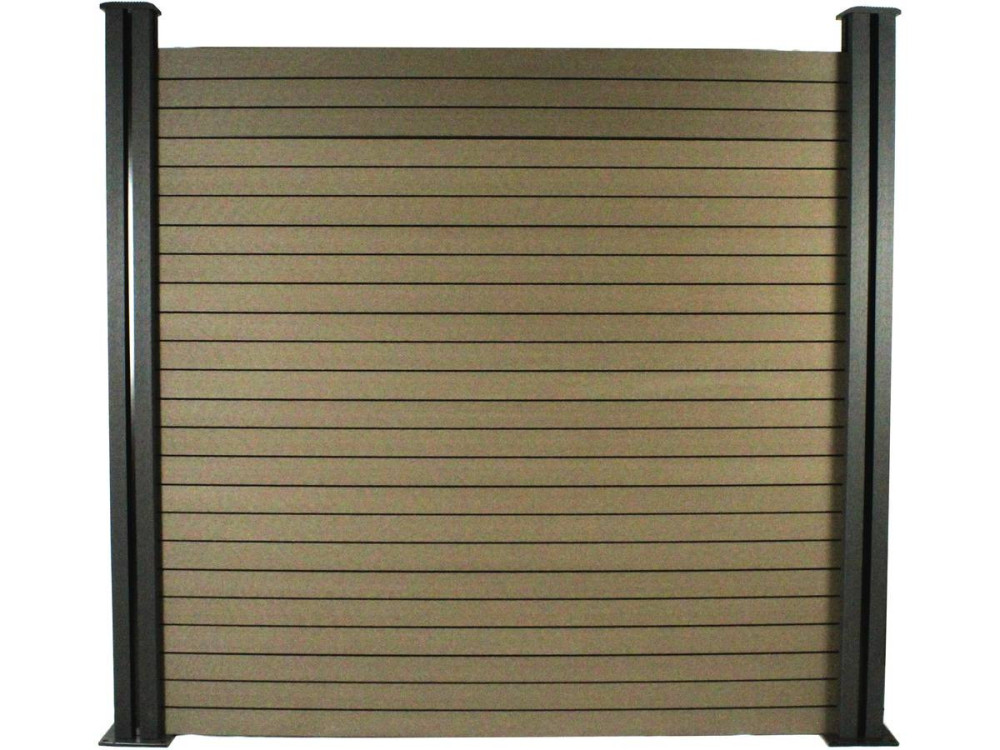 Verbundzaun-Set 8 x 1,6 m - Befestigungsset gratis - Braun