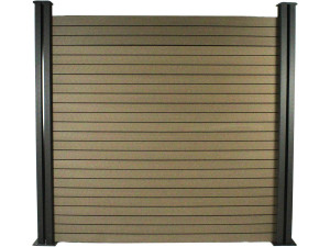 Verbundzaun-Set 4,8 x 1,2 m - Befestigungsset gratis - Braun