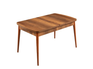 Ausziehbarer Holz-Esstisch "Barok" - 78 x 132 x 80 cm - Nussbaum