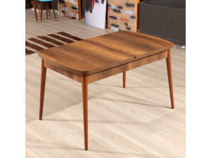 Ausziehbarer Holz-Esstisch "Barok" - 78 x 132 x 80 cm - Nussbaum 2