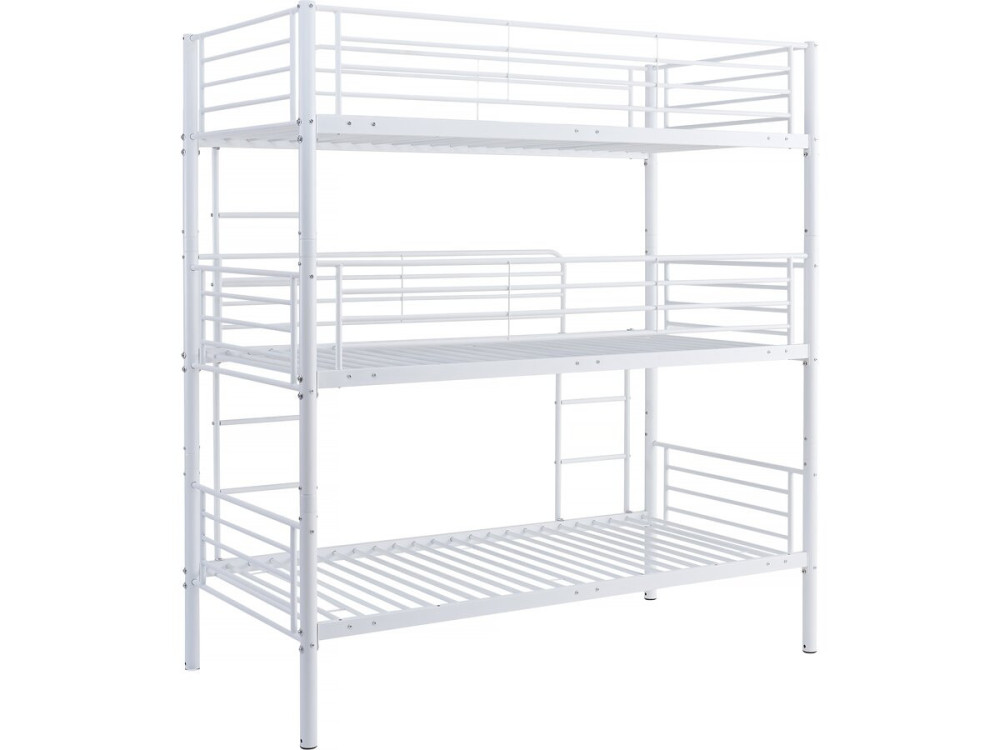 3-Etagen-Hochbett "HAVIN" - 90 x 190 cm - Weiß