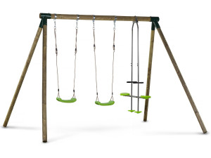 Holzschaukel "Lana" - mit 2 Schaukeln und 1 Wippe für zwei.