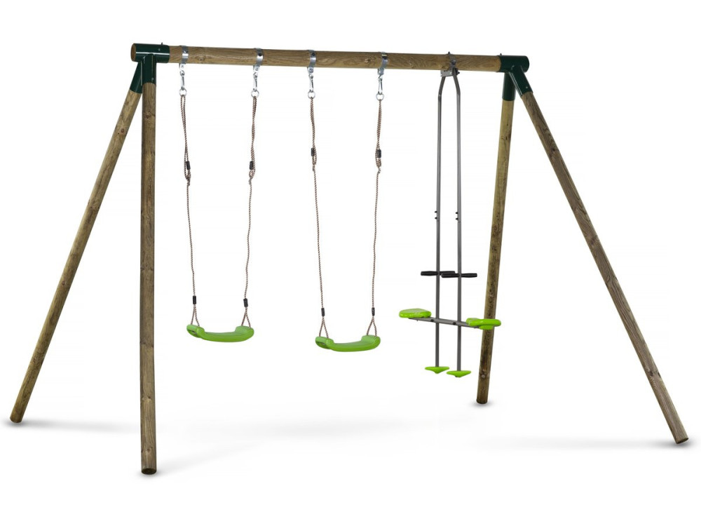 Holzschaukel "Lana" - mit 2 Schaukeln und 1 Wippe für zwei.
