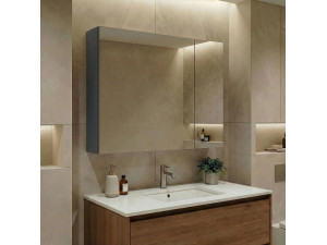 Badezimmerschrank mit Spiegel „Side 80“ – 79 x 16 x 66 cm – Anthrazit matt 2