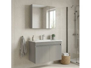 Waschtisch-Set mit Spiegel (2-teilig) „Tivoli 85“ – 85 x 45 x 57 cm – Matt-Cashmere 2