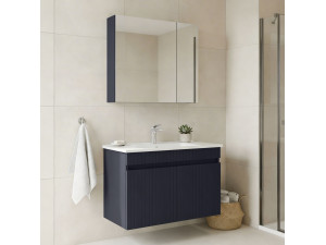 Waschtisch-Set mit Spiegel (2-teilig) „Tivoli 85“ – 85 x 45 x 57 cm – Mattes Marineblau 2