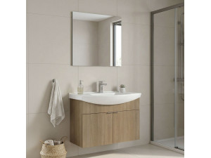 Waschtisch-Set mit Spiegel (2-teilig) „Purus 80“ – 80 x 50 x 58 cm – Eiche 2