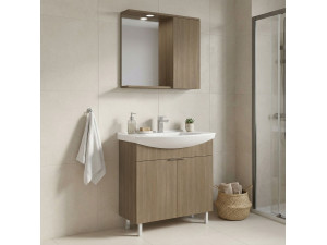 Waschtisch-Set mit Spiegel (2-teilig) „Purus 80“ – 80 x 50 x 83 cm – Eiche 2